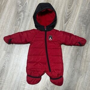 Jordan Snowsuit Red Hooded Kids One Piece
